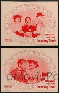 2w365 STRAWBERRY BLONDE 8 LCs R57 circle frame art and images of James Cagney, Hayworth and cast!