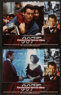 2w398 TOMORROW NEVER DIES 8 LCs '97 Pierce Brosnan as James Bond 007, Teri Hatcher, Yeoh!