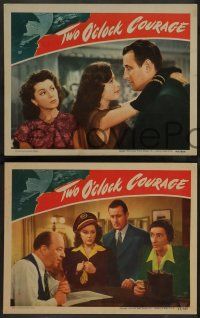 2w823 TWO O'CLOCK COURAGE 3 LCs '44 Anthony Mann directed, Tom Conway, gorgeous Ann Rutherford!
