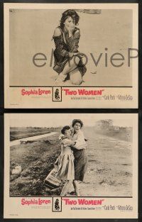 2w824 TWO WOMEN 3 LCs '61 Vittorio De Sica's La Ciociara, Sophia Loren!