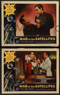 2w584 WAR OF THE SATELLITES 5 LCs '58 Roger Corman sci-fi, Dick Miller, Susan Cabot!