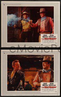 2w415 WAR WAGON 8 LCs '67 great images of cowboys John Wayne & Kirk Douglas!