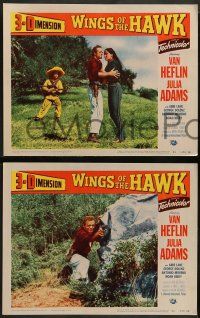 2w585 WINGS OF THE HAWK 5 3D LCs '53 Van Heflin, Julia Adams, directed by Budd Boetticher!