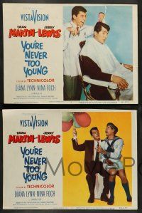 2w587 YOU'RE NEVER TOO YOUNG 5 LCs '55 great images of cool Dean Martin & wacky Jerry Lewis!