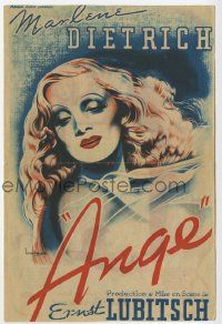 2x555 ANGEL French herald '37 different Brantonne art of Marlene Dietrich, Ernst Lubitsch!