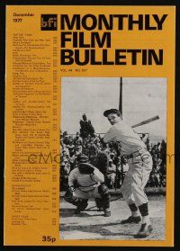 2x851 BFI MONTHLY FILM BULLETIN English magazine December 1977 Gary Cooper in Pride of the Yankees