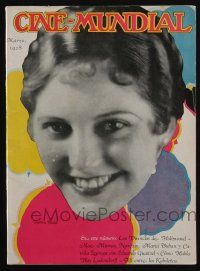 2x893 CINE-MUNDIAL Spanish magazine March 1928 Thelma Todd on the cover + Lon Chaney & more!