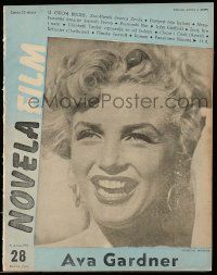 2x948 NOVELA FILM Yugoslavian magazine January 5, 1954 Marilyn Monroe on cover + Ava Gardner bio!