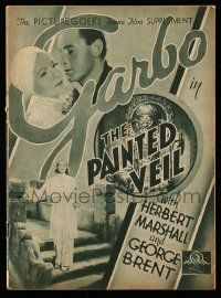 2x874 PAINTED VEIL English magazine supplement '34 Greta Garbo, Herbert Marshall & George Brent!
