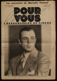 2x676 POUR VOUS French magazine May 1932 cool cover photo of young Gary Cooper, Clara Bow & more!