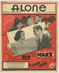 2x841 NIGHT AT THE OPERA English sheet music '35 Marx Bros, Allan Jones & Kitty Carlisle, Alone!