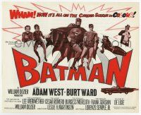 2x842 BATMAN English trade ad '66 West & Ward w/ villains Meriwether, Romero, Meredith & Gorshin!