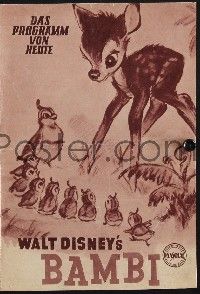 2x332 BAMBI Austrian program '50 Walt Disney cartoon deer classic, great different images!