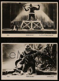 2x805 KING KONG set of 4 English 4x6 promo cards '33 great images including on stage & w/ dinosaur!