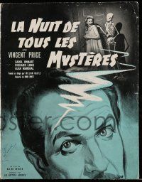 2x596 HOUSE ON HAUNTED HILL French pb '59 Vincent Price, cool different art by Desme!