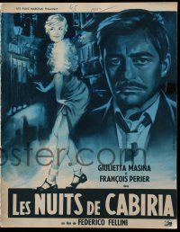 2x611 NIGHTS OF CABIRIA French pb '57 Fellini's La Notti di Cabiria, Giulietta Masina, Mascii art!