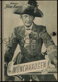 2x045 ADVENTURES OF BARON MUNCHAUSEN German program '43 Josef von Baky. Hans Albers in title role!