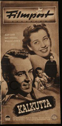 2x079 CALCUTTA German program '47 different images of Alan Ladd & sexy Gail Russell in India!