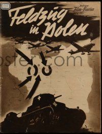 2x080 CAMPAIGN IN POLAND German program '40 Nazi planes and tanks marching over map into Warsaw!