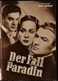2x185 PARADINE CASE German program '52 Alfred Hitchcock, Gregory Peck, Ann Todd, Valli, different!