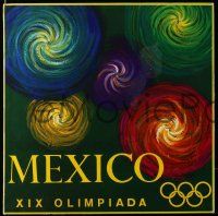 2x919 1968 SUMMER OLYMPICS set pf 2 Mexican 11x11 promo posters '68 XIX Olympic games, cool art!