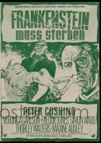 2x295 FRANKENSTEIN MUST BE DESTROYED German pressbook '69 Cushing is more monstrous than monster!