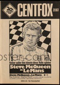 2x304 LE MANS German pressbook '71 great artwork of race car driver Steve McQueen!