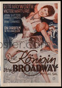 2x309 MY GAL SAL German pressbook '49 different color artwork of sexy Rita Hayworth!