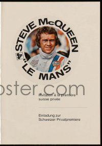 2x930 LE MANS Swiss program '71 race car driver Steve McQueen, an invitation to the premiere!