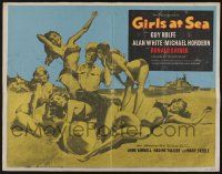 2y653 GIRLS AT SEA English 1/2sh '58 Ronald Shiner, Guy Rolfe, art of sexy bikini babes!