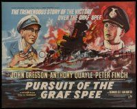 2y840 PURSUIT OF THE GRAF SPEE English 1/2sh '57 Powell & Pressburger's Battle of the River Plate!