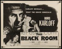 2y545 BLACK ROOM 1/2sh R55 great image of creepy Boris Karloff & scared Marian Marsh, horror!