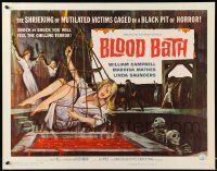 2y549 BLOOD BATH 1/2sh '66 AIP, cool artwork of sexy babe being lowered into a pit of horror!