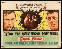 2y567 CAPE FEAR 1/2sh '62 Gregory Peck, Robert Mitchum, Polly Bergen, classic film noir!