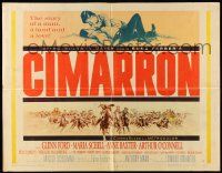 2y575 CIMARRON style B 1/2sh '60 directed by Anthony Mann, Glenn Ford, Maria Schell, cool art!