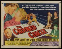 2y586 CROOKED CIRCLE style A 1/2sh '57 two-fisted boxing champ vs crooked underworld, cool art!