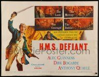 2y594 DAMN THE DEFIANT 1/2sh '62 Alec Guinness & Dirk Bogarde face a bloody mutiny!