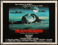 2y598 DEAD & BURIED 1/2sh '81 wild horror art of person buried up to the neck by Campanile!