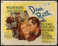 2y602 DEAR RUTH style A 1/2sh '47 romantic close up art of William Holden & Joan Caulfield!