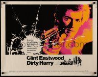 2y611 DIRTY HARRY 1/2sh '71 art of Clint Eastwood pointing his .44 magnum, Don Siegel classic!
