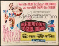 2y615 DR. GOLDFOOT & THE GIRL BOMBS 1/2sh '66 Mario Bava, Vincent Price & sexy half-dressed babes!
