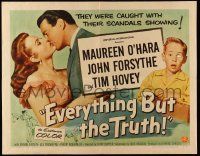 2y623 EVERYTHING BUT THE TRUTH style A 1/2sh '56 Maureen O'Hara got caught with scandals showing!