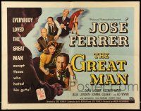 2y658 GREAT MAN style B 1/2sh '57 Jose Ferrer exposes a great fake, with help from Julie London!