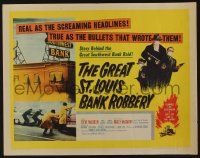 2y659 GREAT ST. LOUIS BANK ROBBERY 1/2sh '59 Molly McCarthy & Steve McQueen in his second movie!