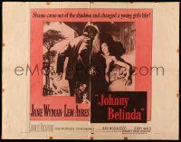 2y705 JOHNNY BELINDA 1/2sh R56 Jane Wyman was alone with terror and torment, Lew Ayres!