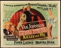 2y715 KELLY & ME style A 1/2sh '57 Van Johnson, Piper Laurie, sexy Martha Hyer & dog!