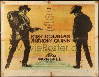 2y739 LAST TRAIN FROM GUN HILL style A 1/2sh '59 great close-up art of Kirk Douglas, Anthony Quinn!