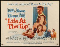 2y745 LIFE AT THE TOP 1/2sh '66 Laurence Harvey with sexy Jean Simmons & Honor Blackman!