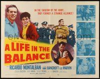 2y746 LIFE IN THE BALANCE 1/2sh '55 early Ricardo Montalban, Anne Bancroft, Lee Marvin!