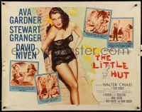 2y748 LITTLE HUT style B 1/2sh '57 art of barely-dressed tropical Ava Gardner with sexy eyes!